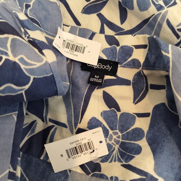 Gap Body Pajama Set Button Up Shirt (M) + Shorts (L) Floral - Picture 10 of 10